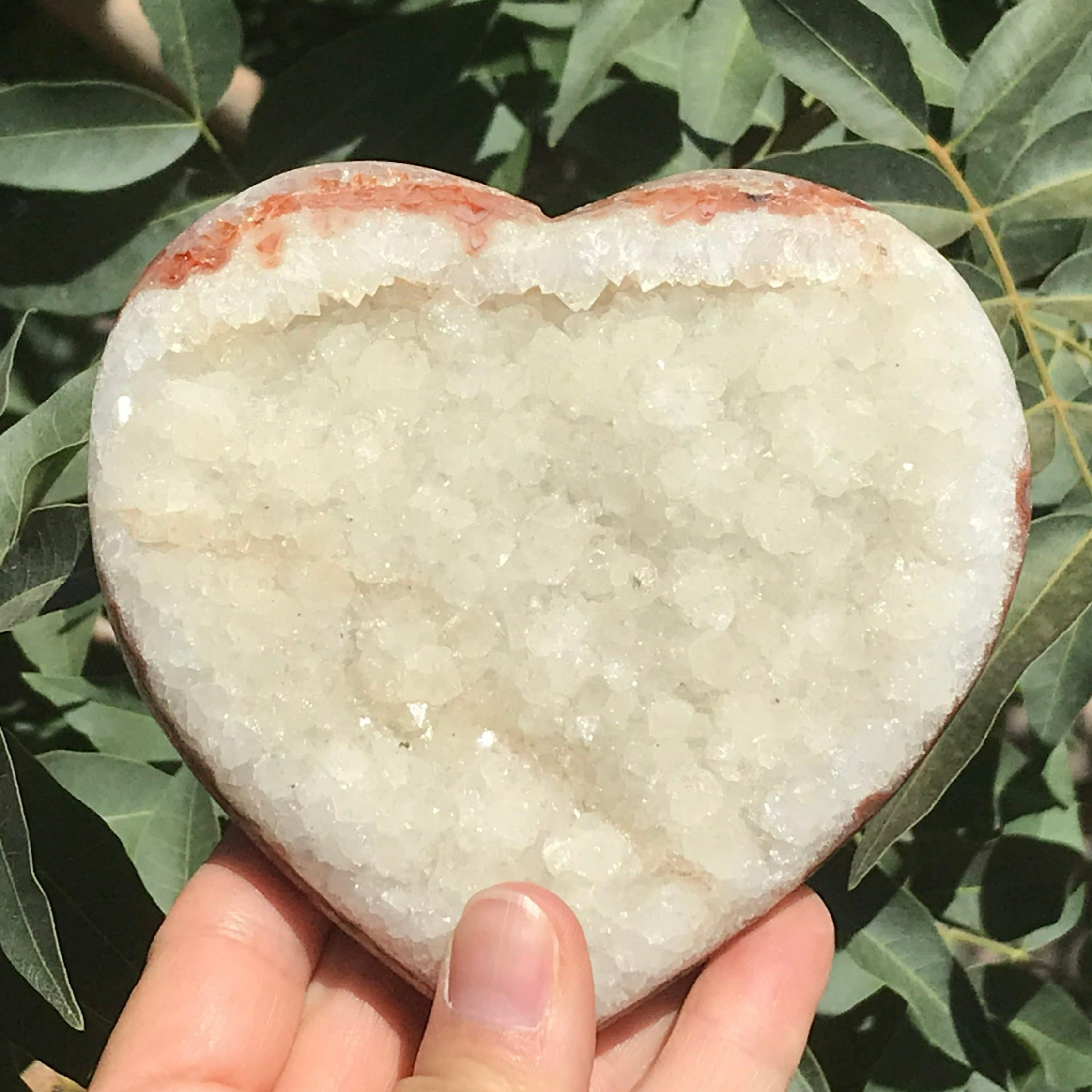 Quartz Crystal Covered Agate Heart