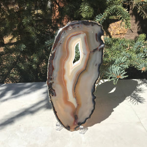 Microcrystalline Quartz and Banded Agate Slice