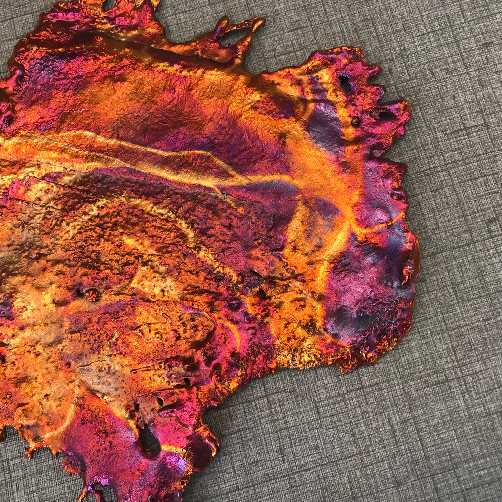Striated Rainbow Splash Copper Art