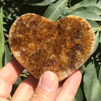 Deep Amber Citrine Heart