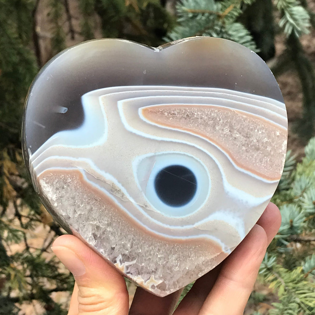 Single Eyed Agate Heart