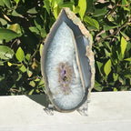 Amethyst with Waterline Agate Slab