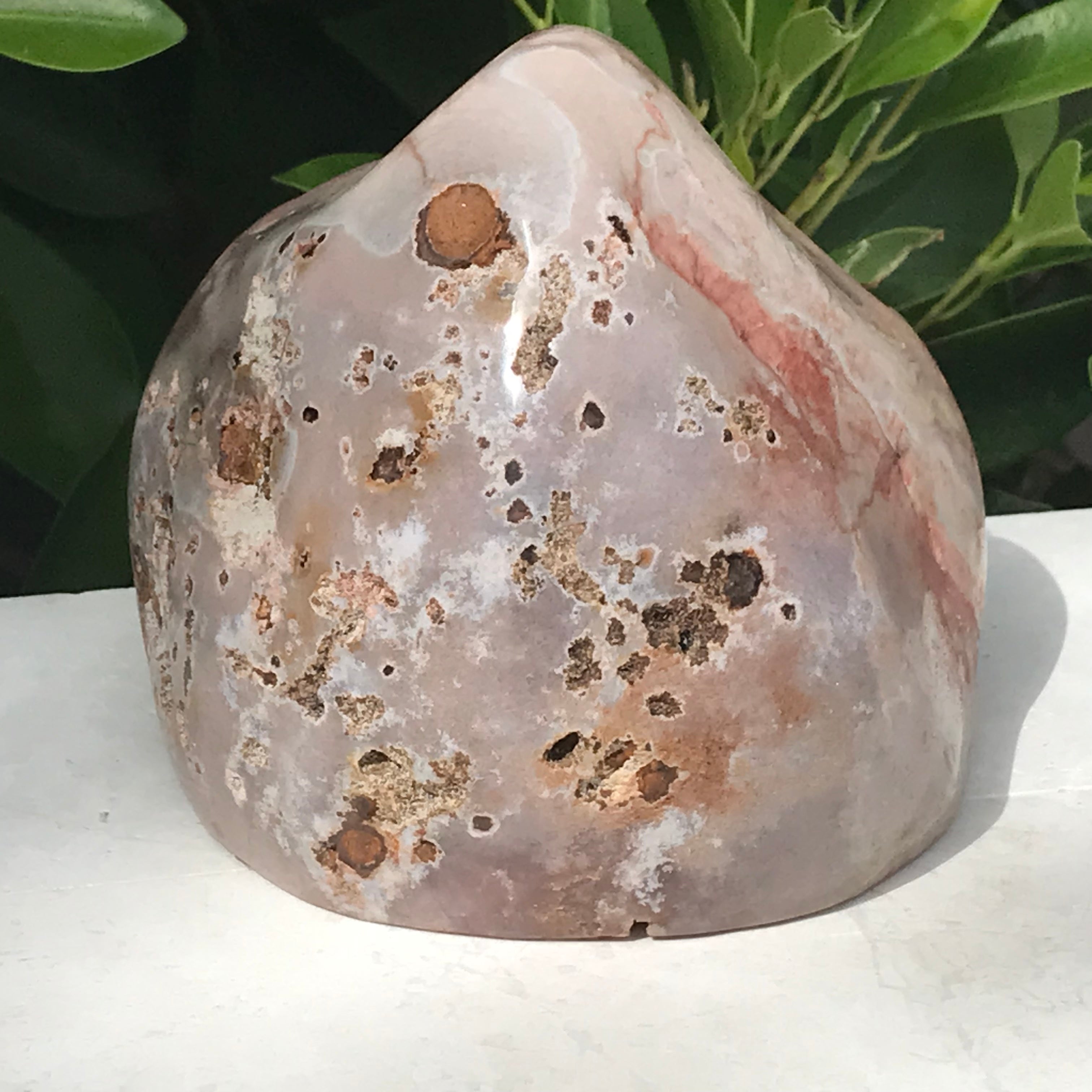 Glittery Rose Jasper Geode