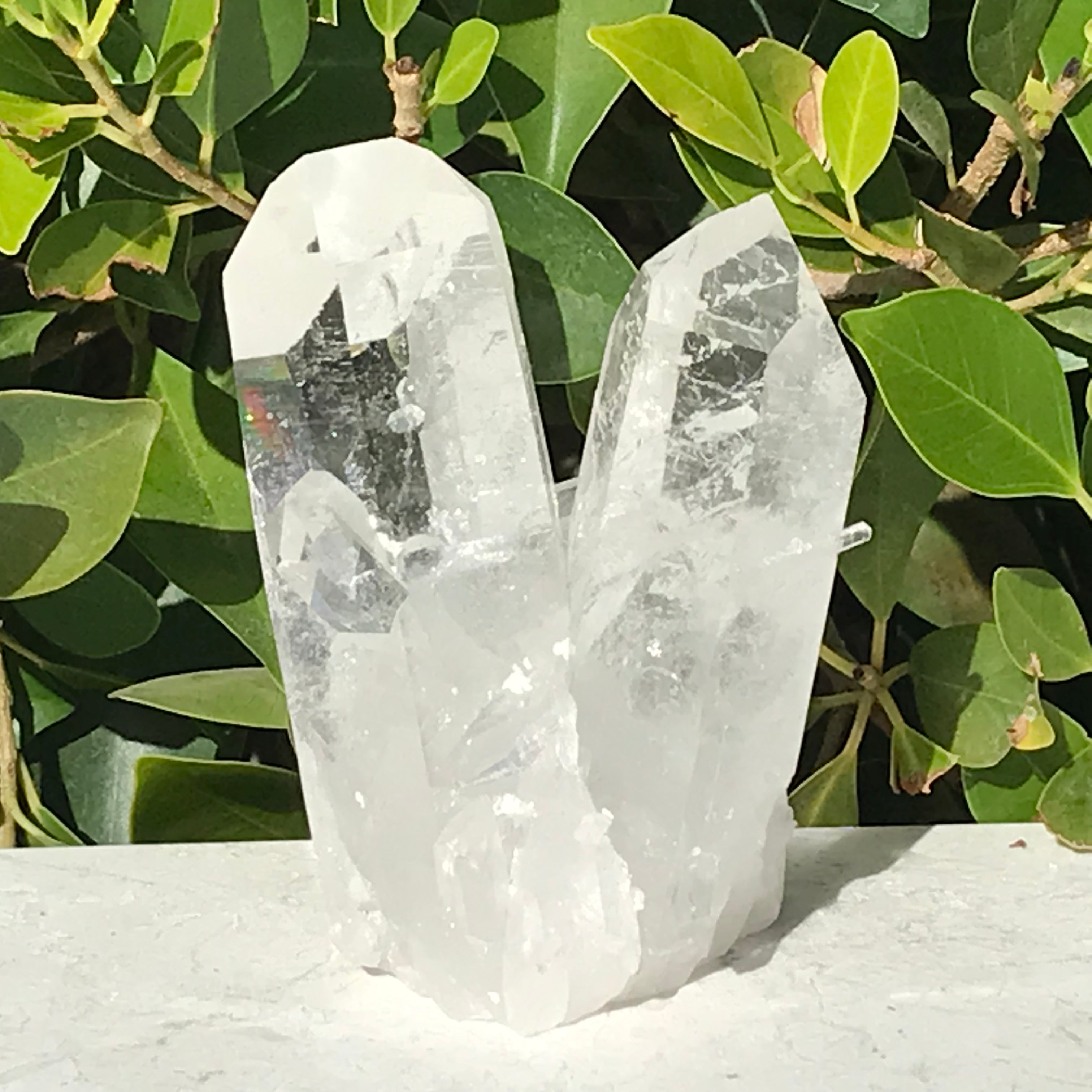 Twin Points Brazilian Crystal Cluster