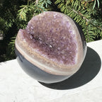 Delicately Detailed Agate and Amethyst Sphere