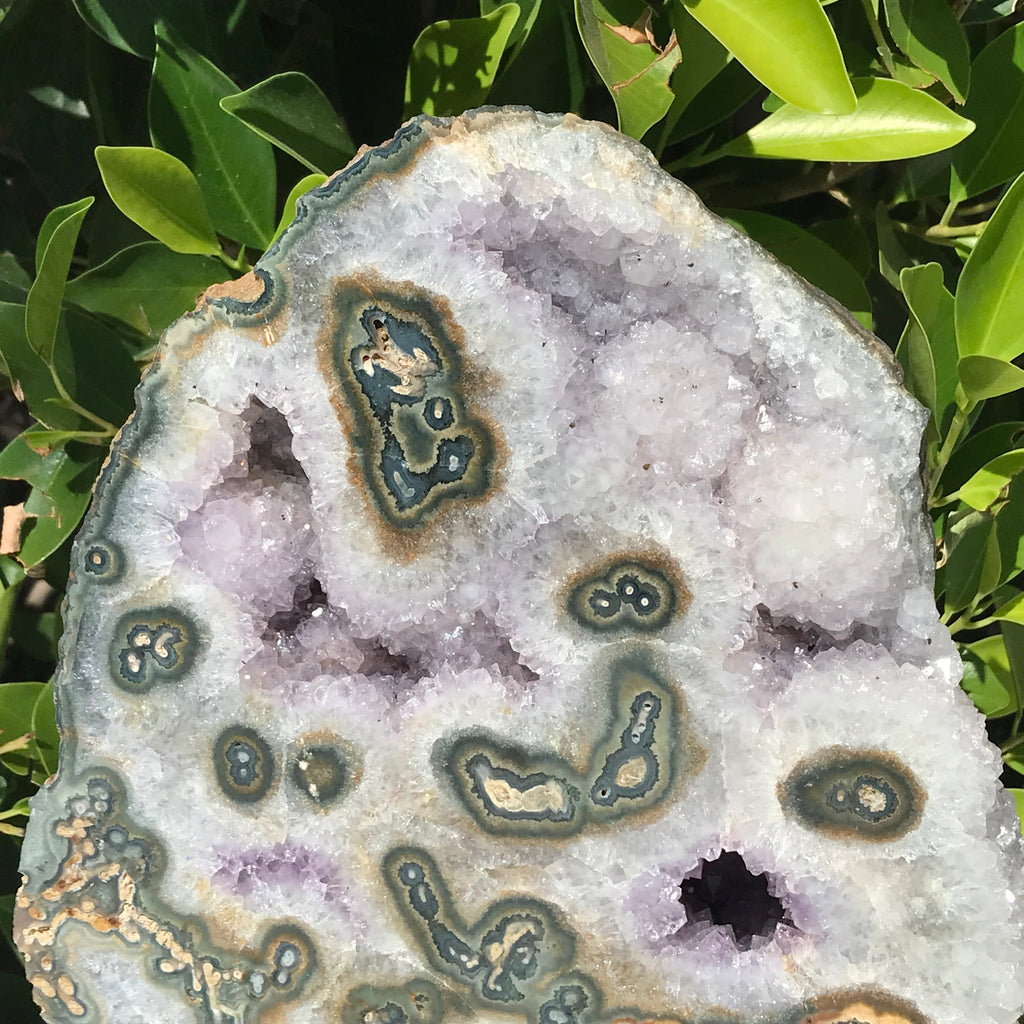 Green Eyed Agate with Amethyst and Quartz Crystals