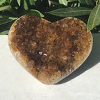 Deep Amber Citrine Heart