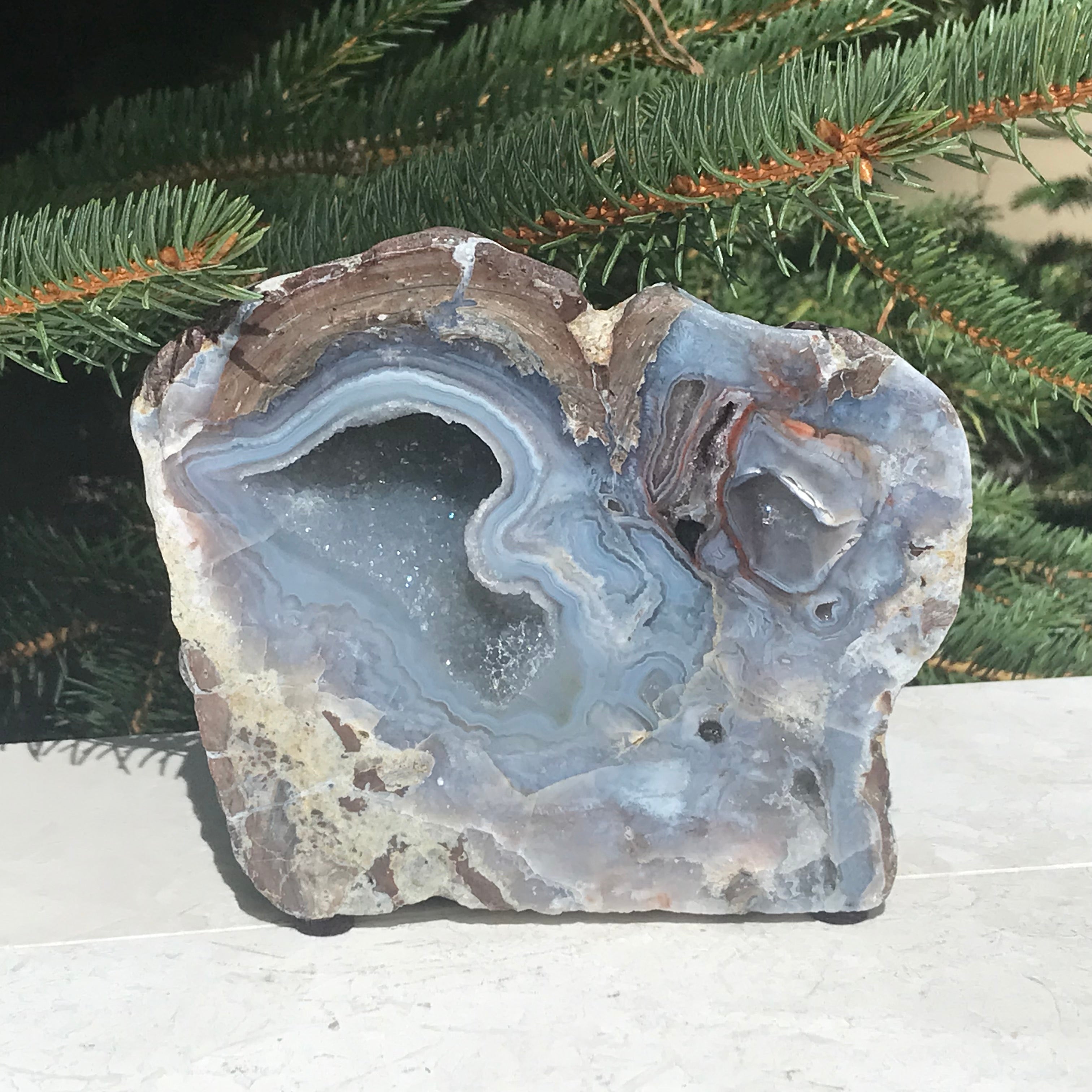 Glittering and Banded Dugway Geode #2 of Pair