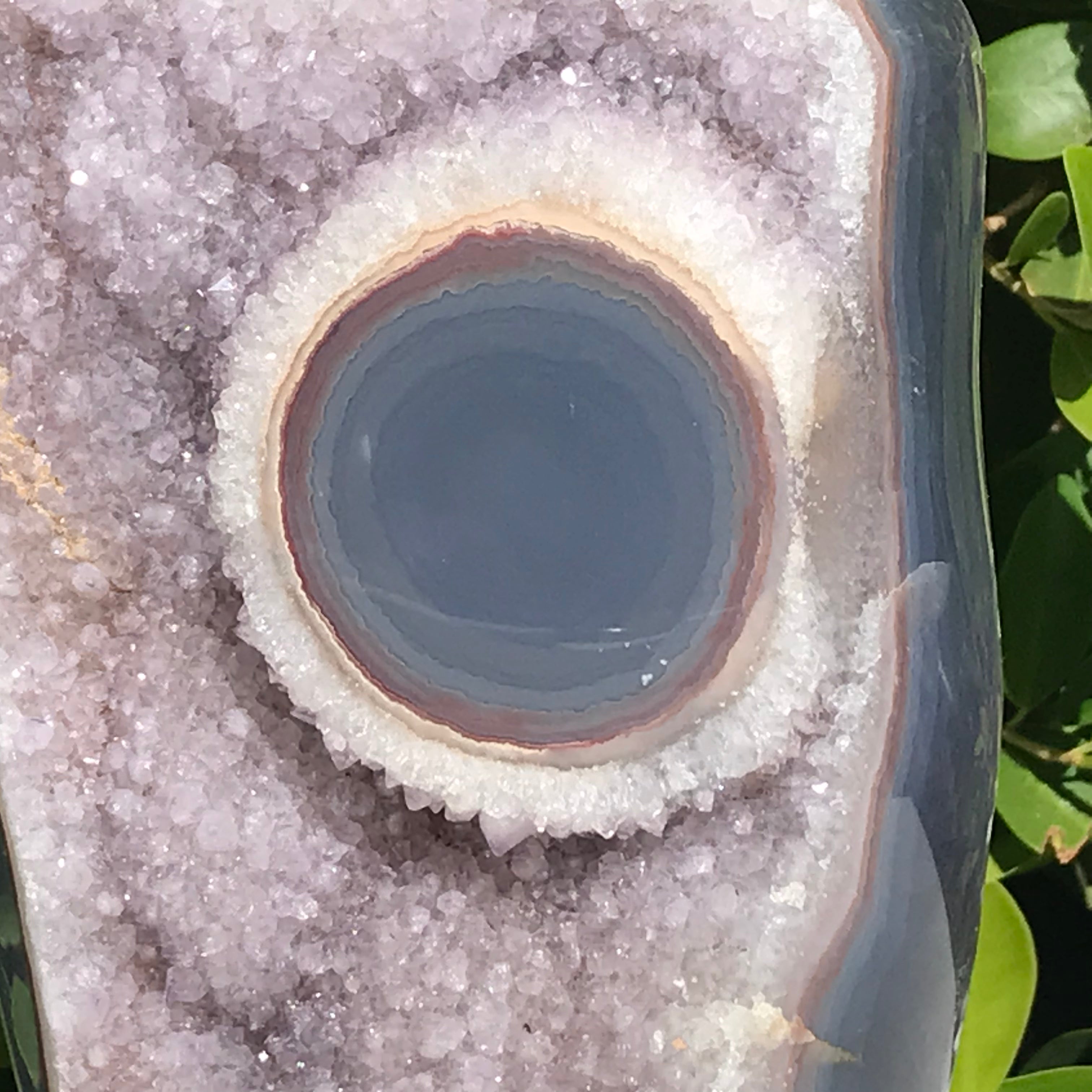 Lavender Amethyst with Large Agate Eye