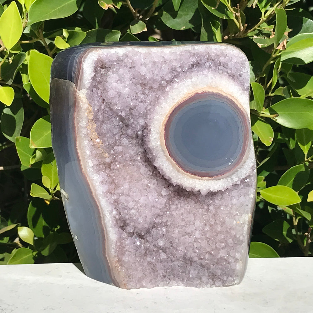 Lavender Amethyst with Large Agate Eye