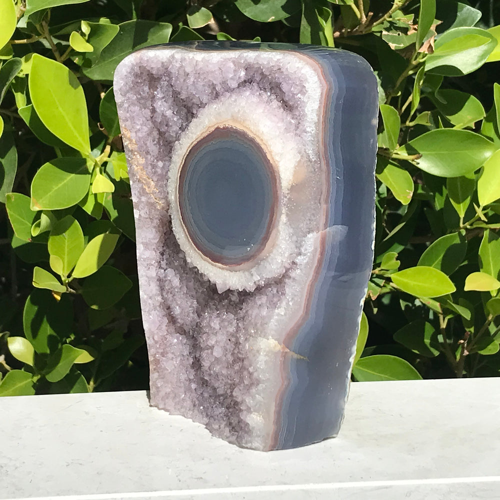 Lavender Amethyst with Large Agate Eye