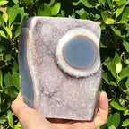 Lavender Amethyst with Large Agate Eye