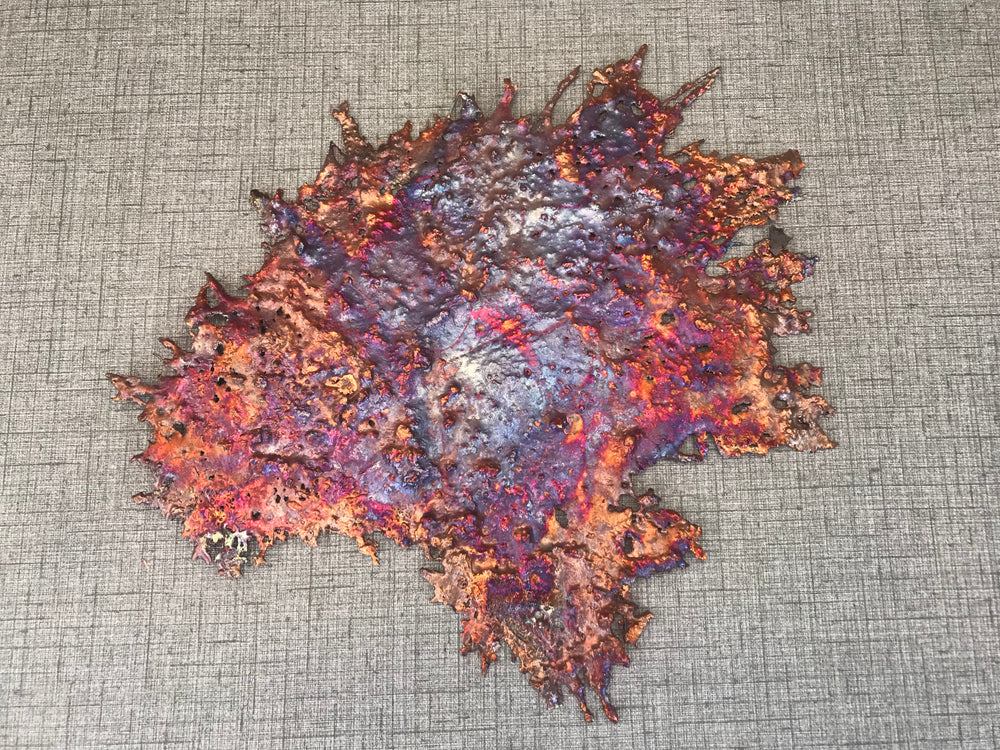 Shimmery Rainbow Copper Splash Abstract