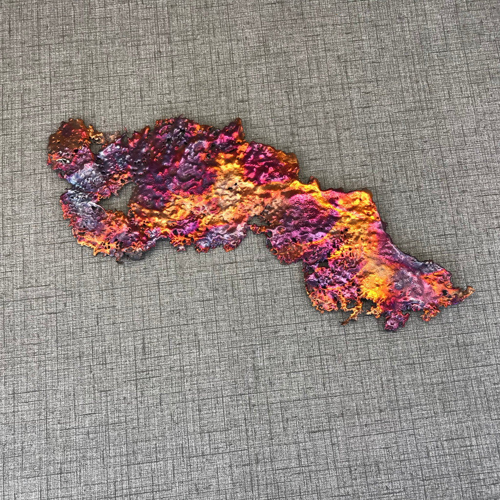 Vibrantly Hued Rainbow Copper Splash Design