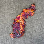 Vibrantly Hued Rainbow Copper Splash Design