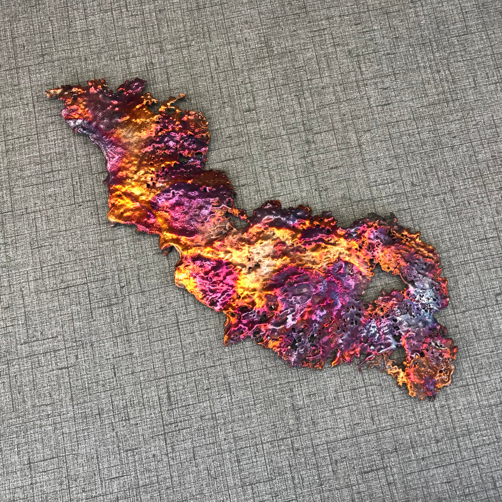 Vibrantly Hued Rainbow Copper Splash Design