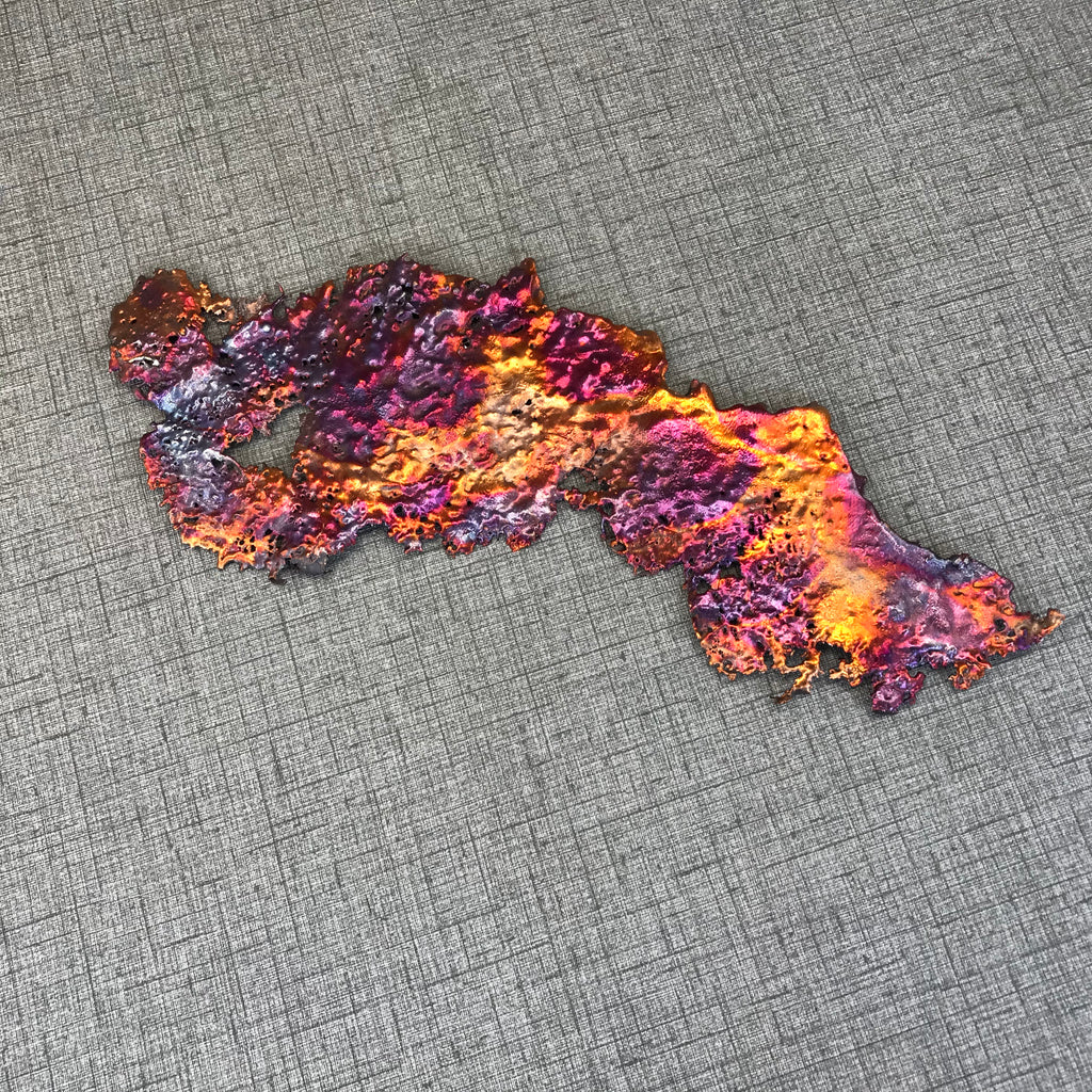 Vibrantly Hued Rainbow Copper Splash Design