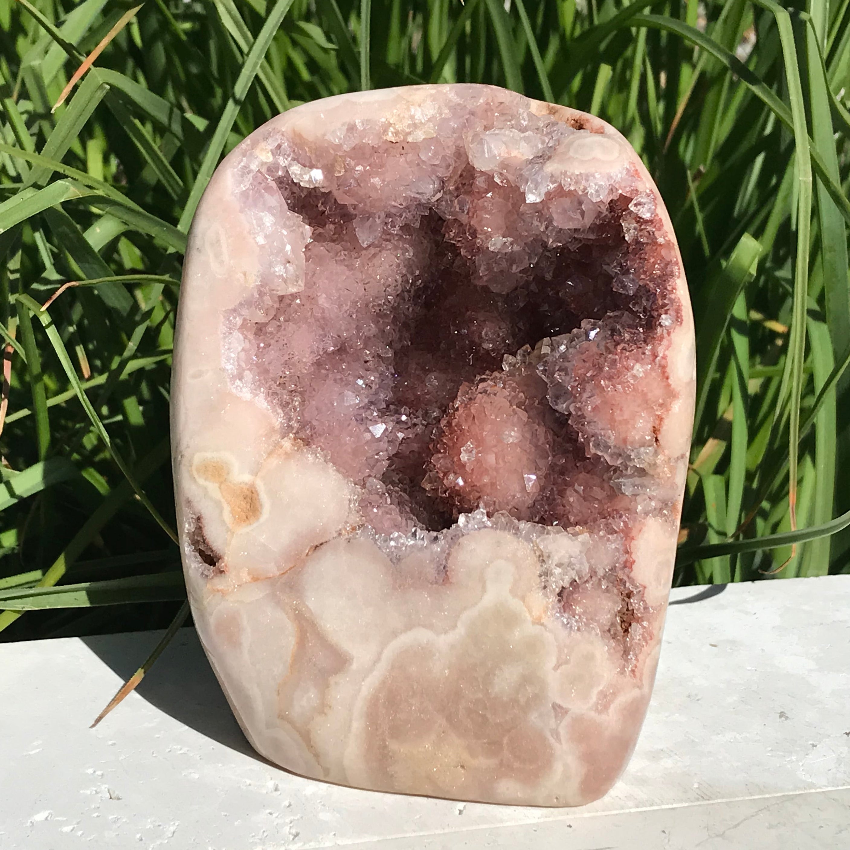 Sparkling Icy Orbs Rose Jasper Freeform