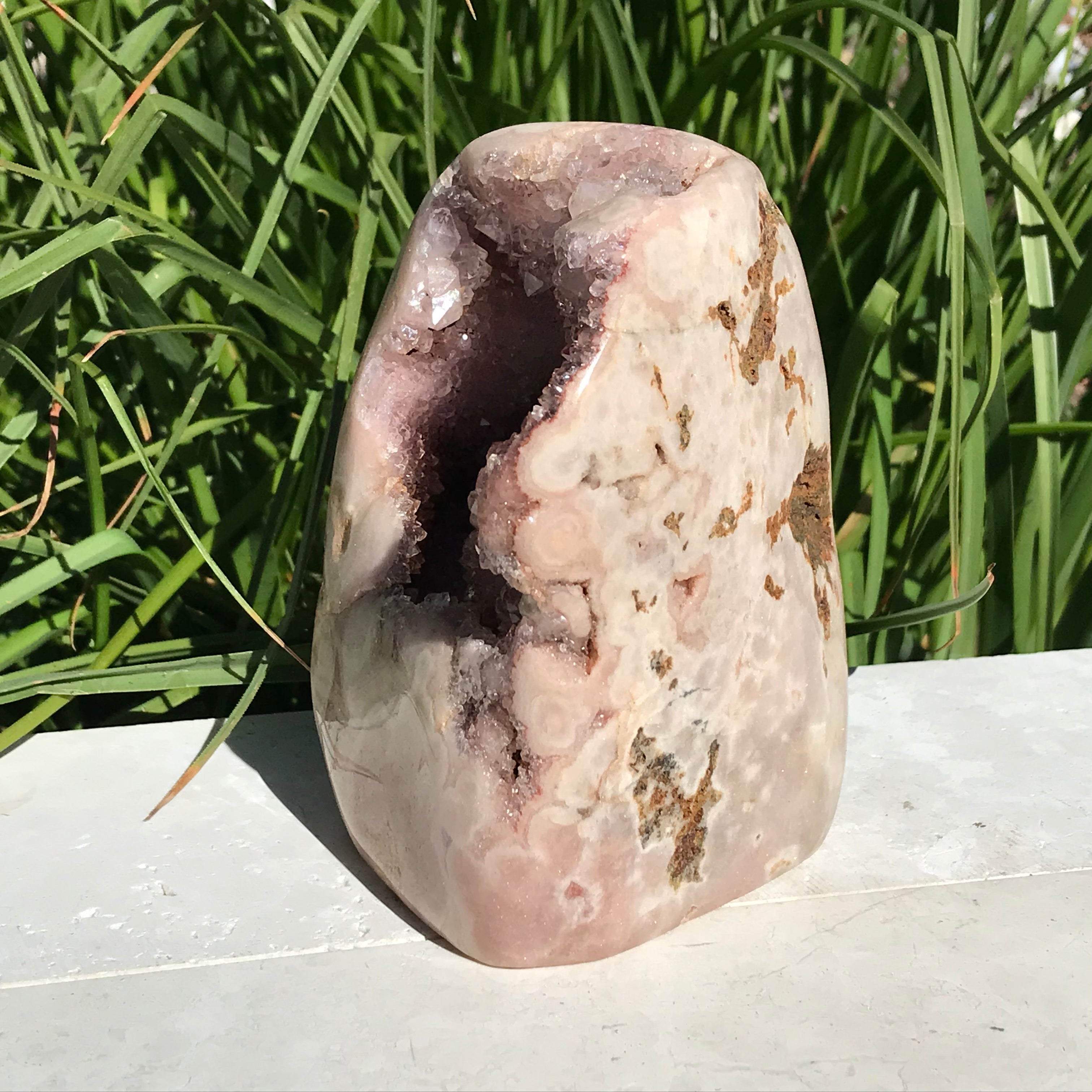 Sparkling Icy Orbs Rose Jasper Freeform