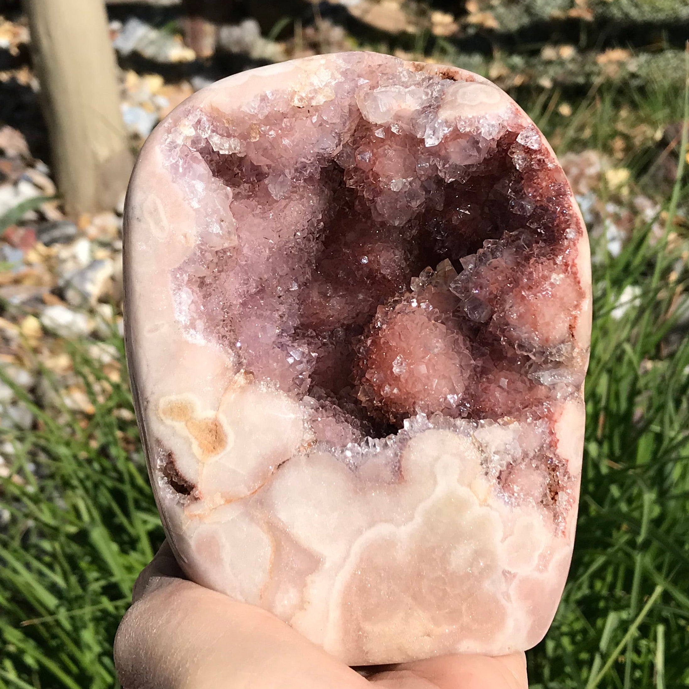 Sparkling Icy Orbs Rose Jasper Freeform