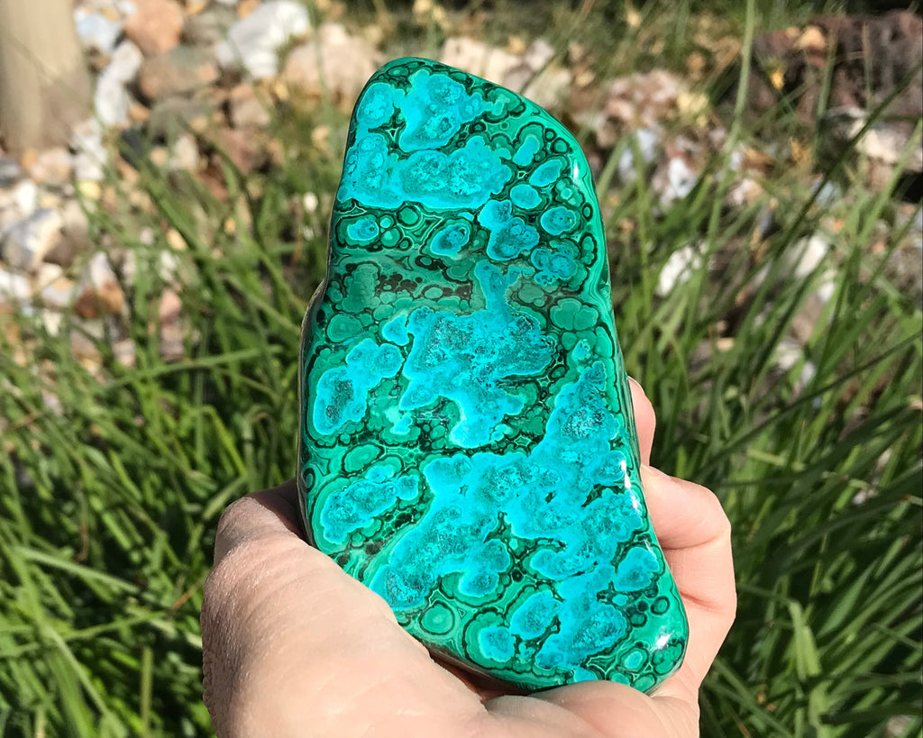 Detailed Turquoise and Green Malachite/Chrysocolla Nodule
