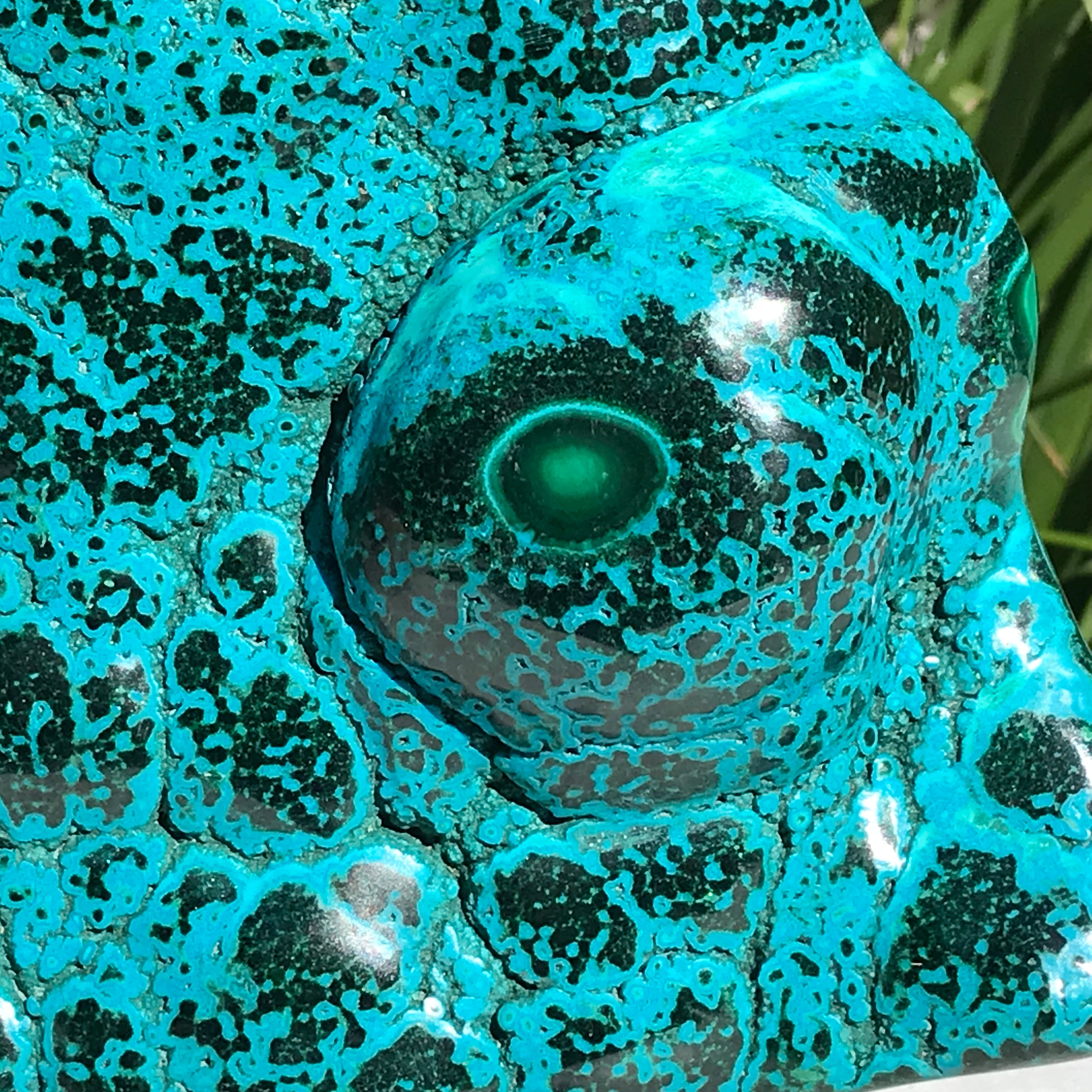 Polished Malachite/Chrysocolla Plate