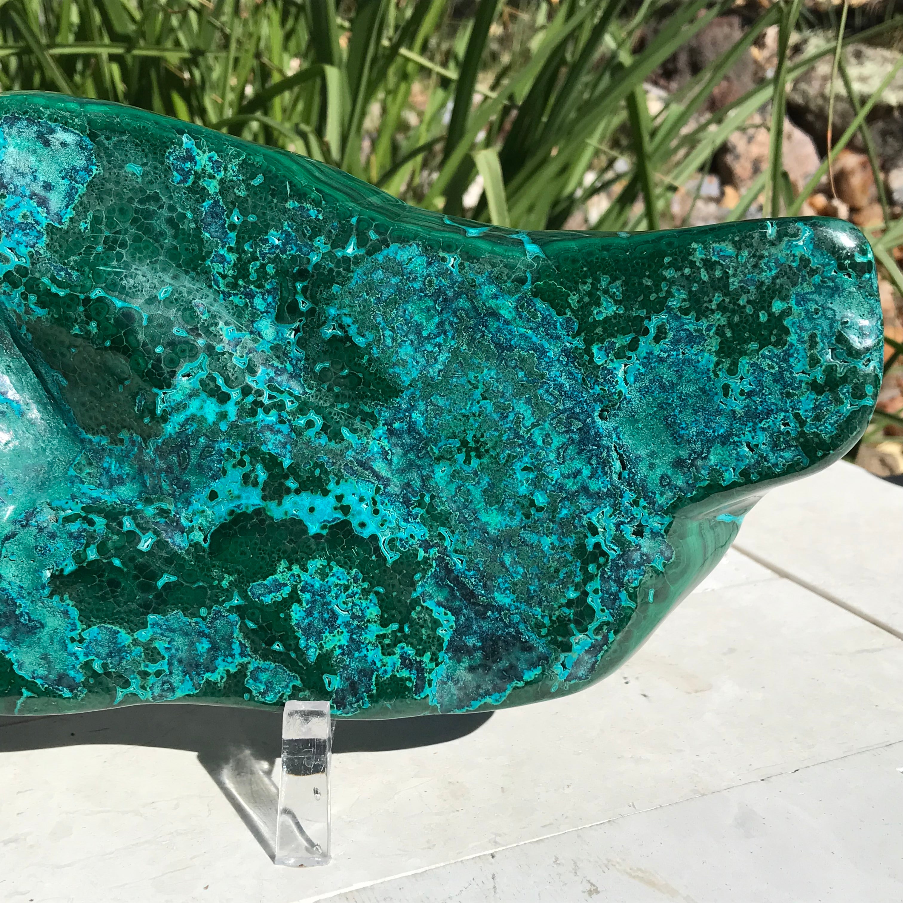 Polished Malachite/Chrysocolla Plate