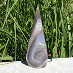 Blue Agate Framed Crystal Filled Cavity Point