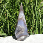 Blue Agate Framed Crystal Filled Cavity Point