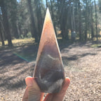 Blue Agate Framed Crystal Filled Cavity Point