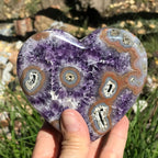 Exquisite Dual Sided Ornate Amethyst Heart