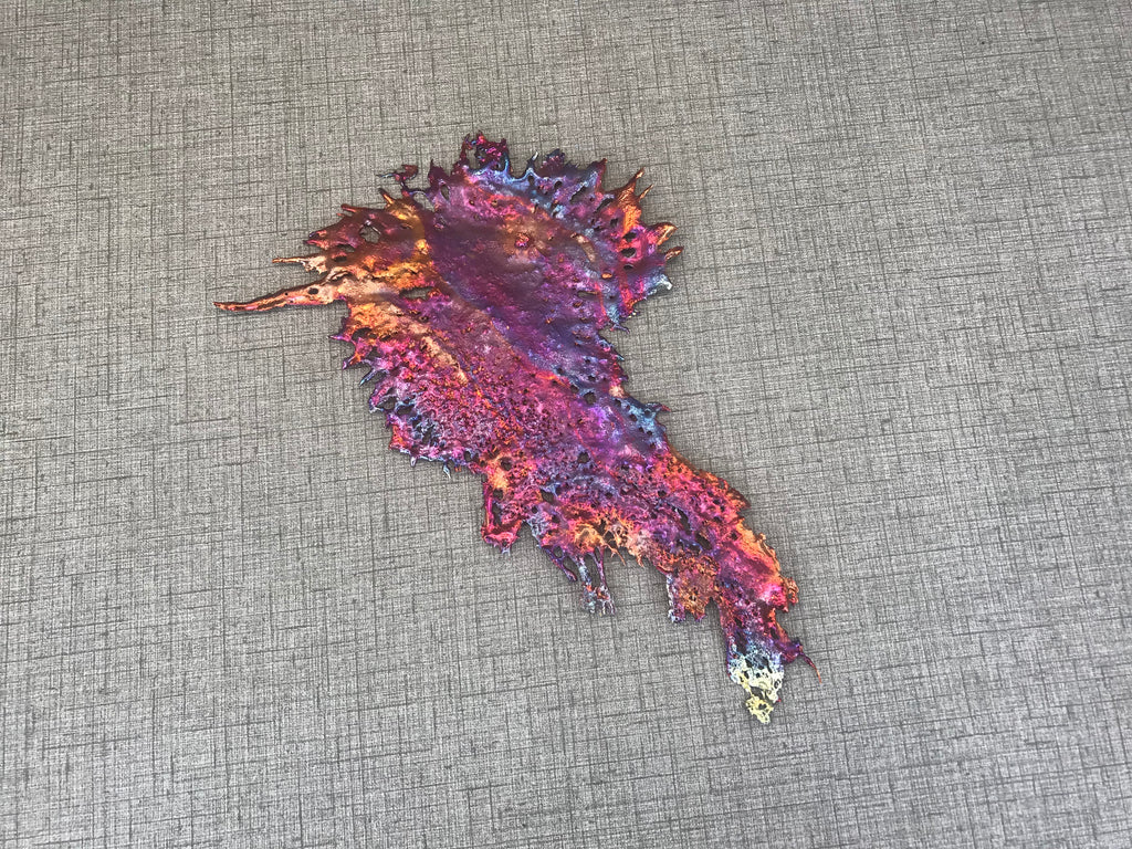 Intense Rainbow Splash Copper Abstract