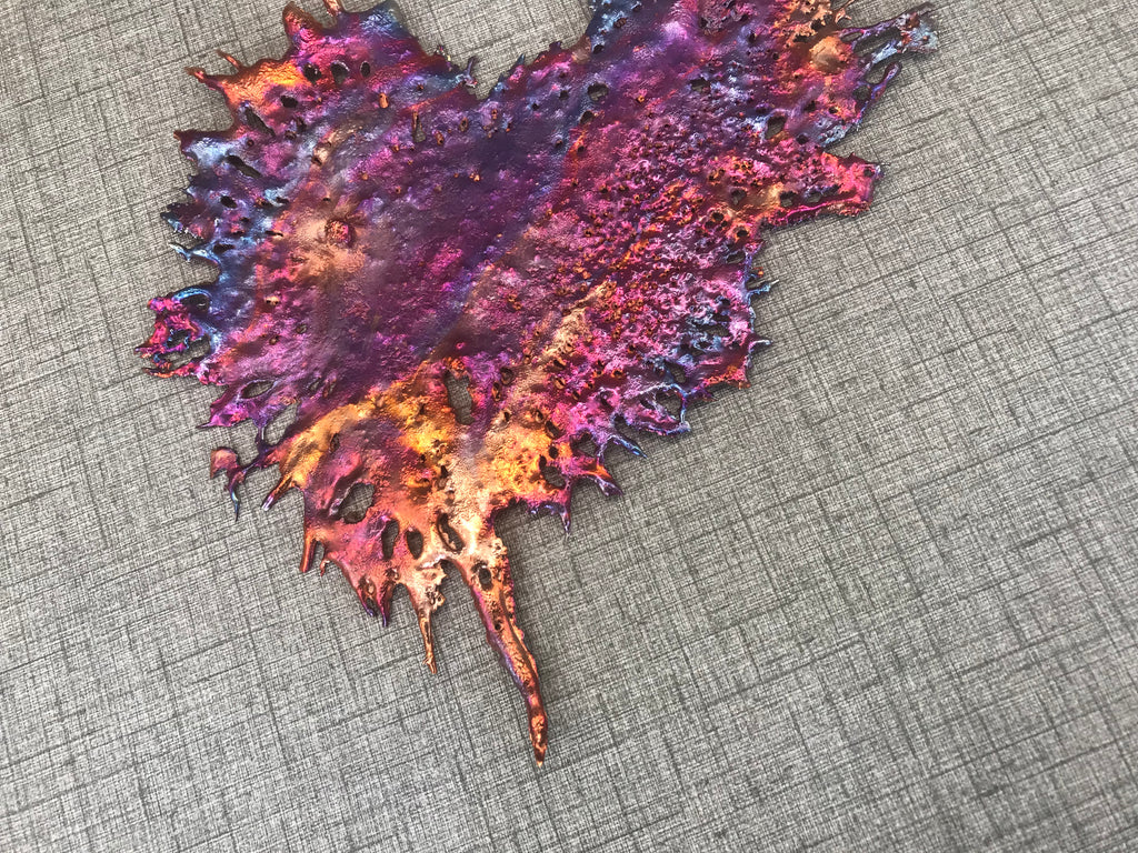 Intense Rainbow Splash Copper Abstract