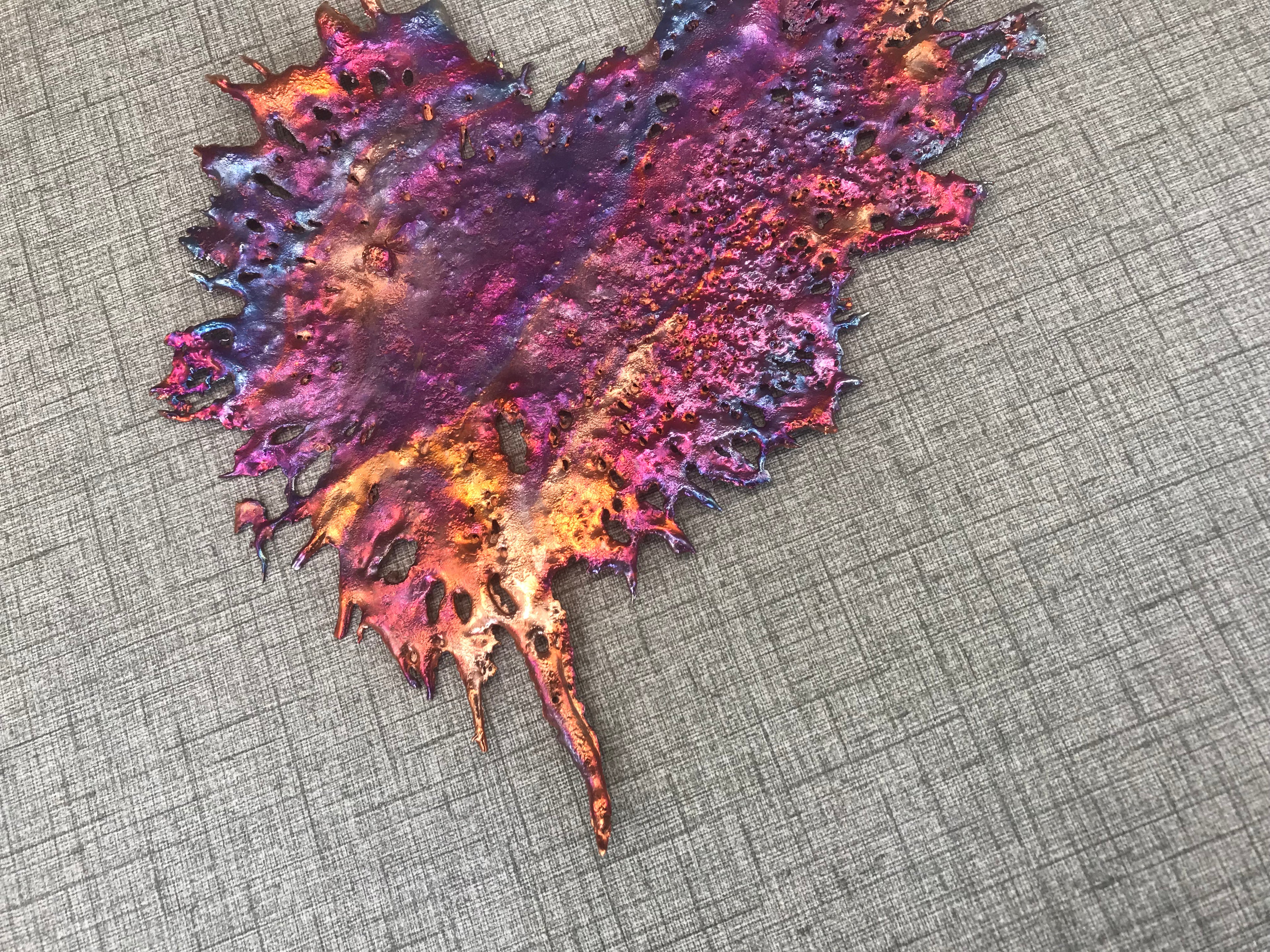 Intense Rainbow Splash Copper Abstract