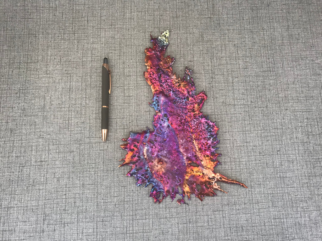 Intense Rainbow Splash Copper Abstract