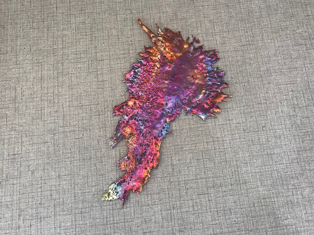 Intense Rainbow Splash Copper Abstract