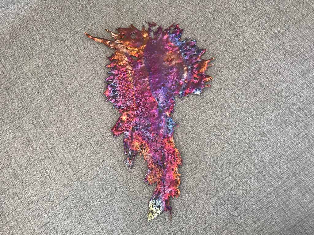 Intense Rainbow Splash Copper Abstract