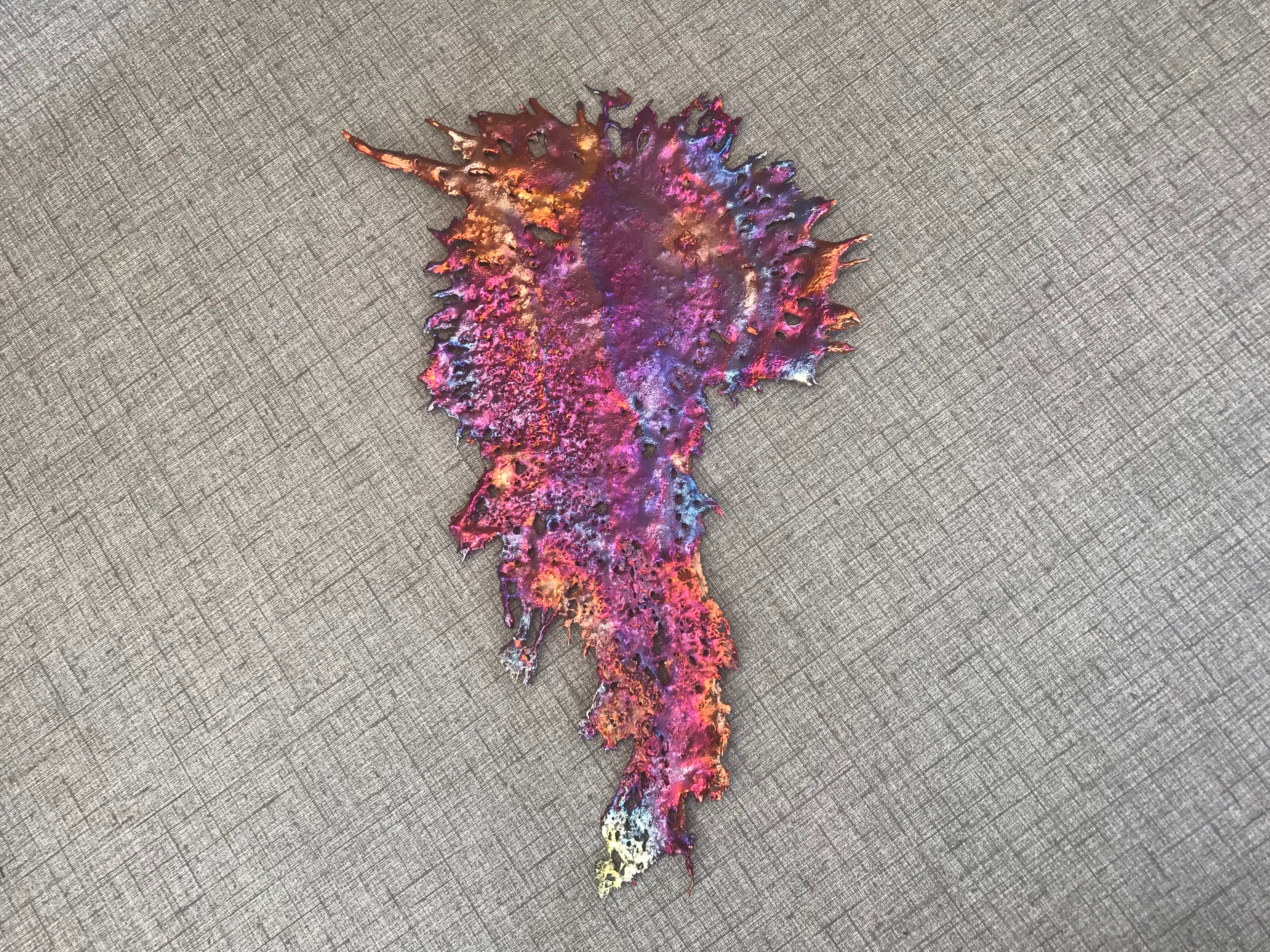 Intense Rainbow Splash Copper Abstract