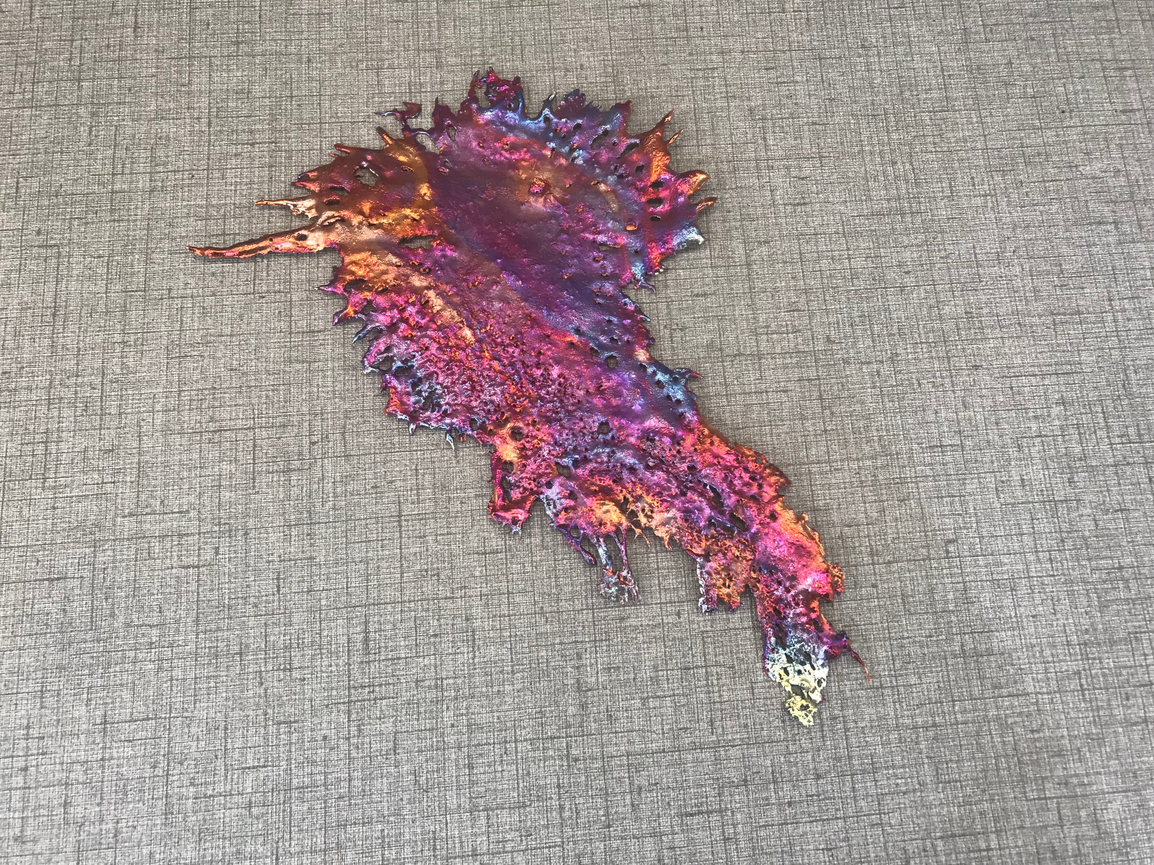 Intense Rainbow Splash Copper Abstract