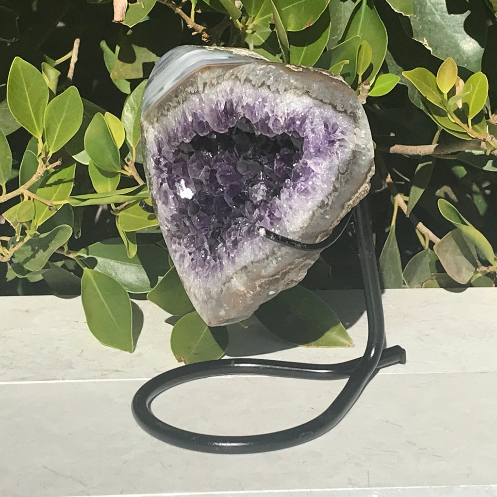 Waterline Agate Adorned Amethyst Heart
