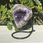 Waterline Agate Adorned Amethyst Heart