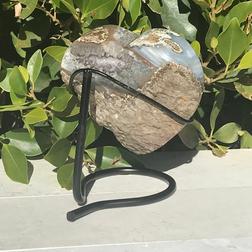 Waterline Agate Adorned Amethyst Heart