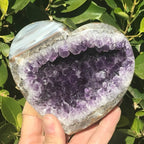 Waterline Agate Adorned Amethyst Heart
