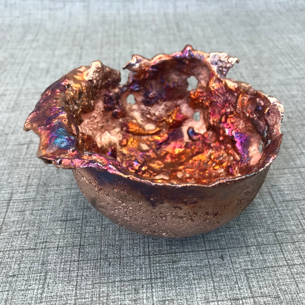 Medium Rainbow Copper Splash Bowl