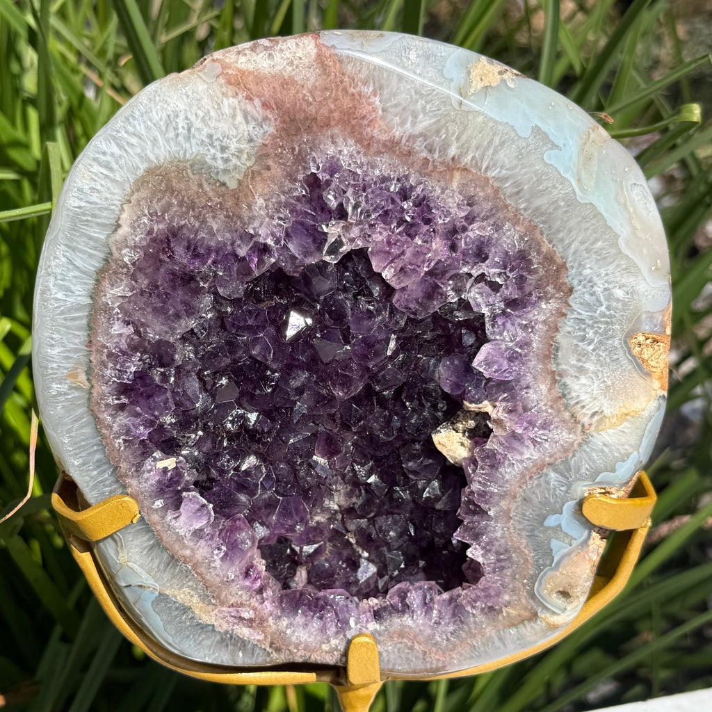 Amethyst Filled Polished Agate Geode