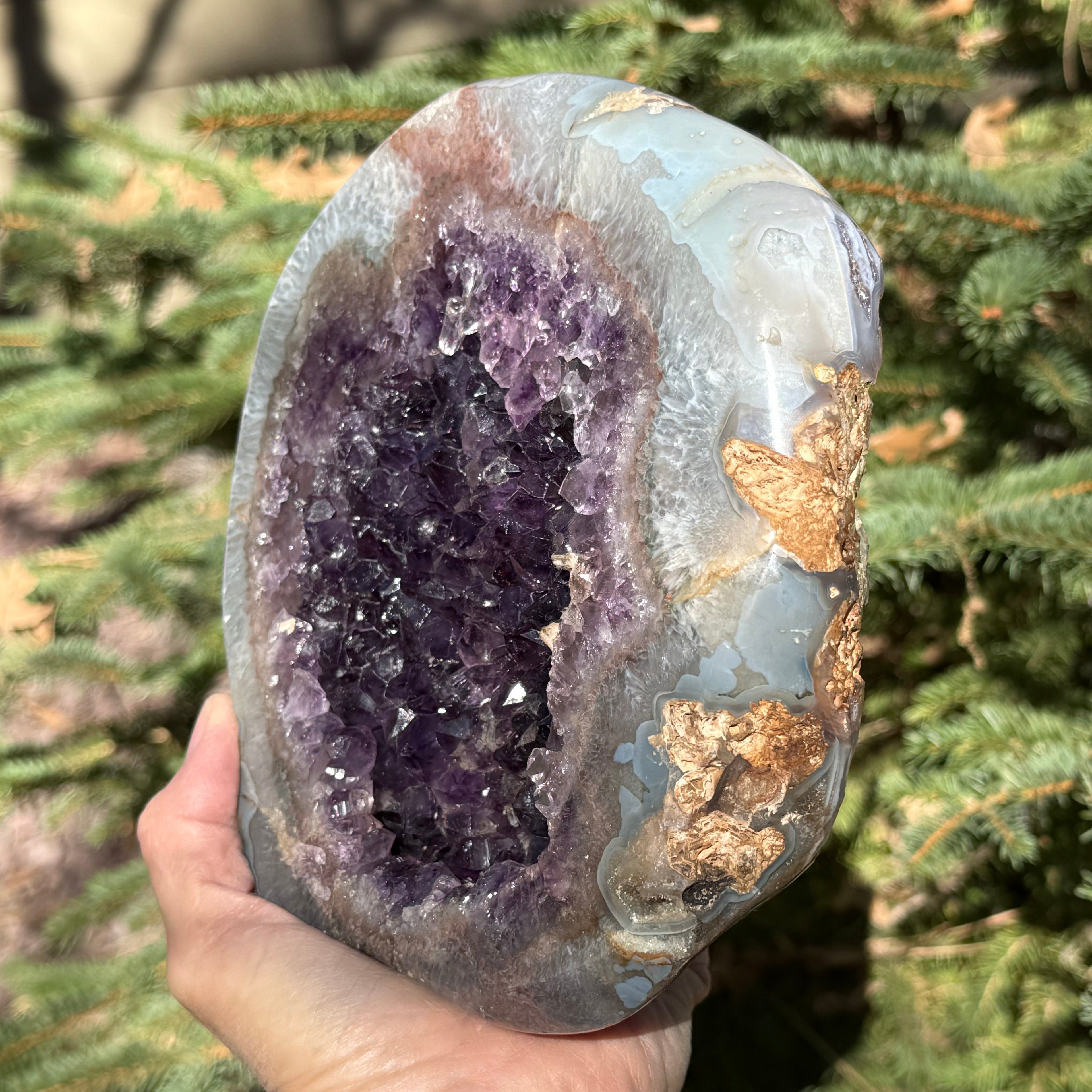 Amethyst Filled Polished Agate Geode