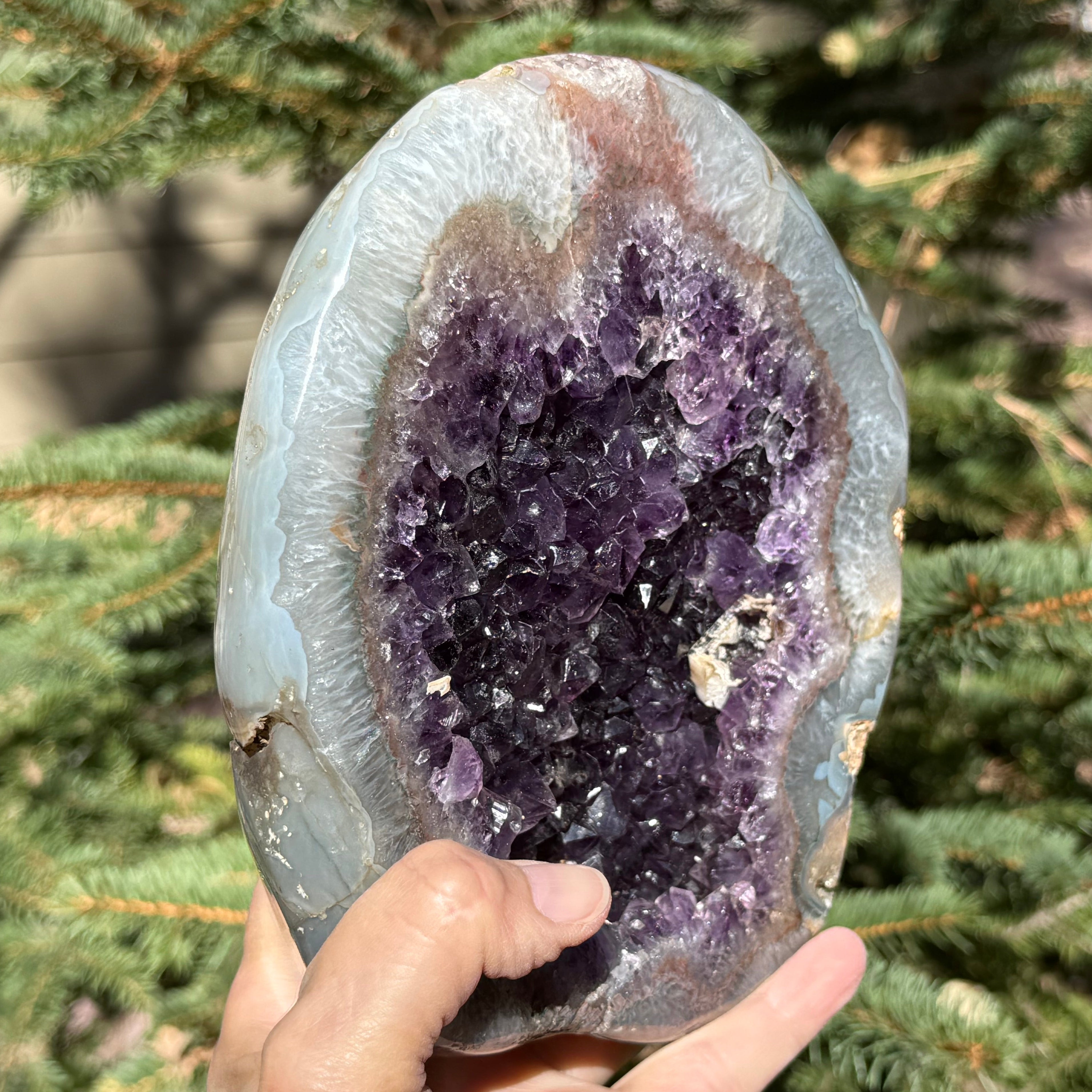 Amethyst Filled Polished Agate Geode