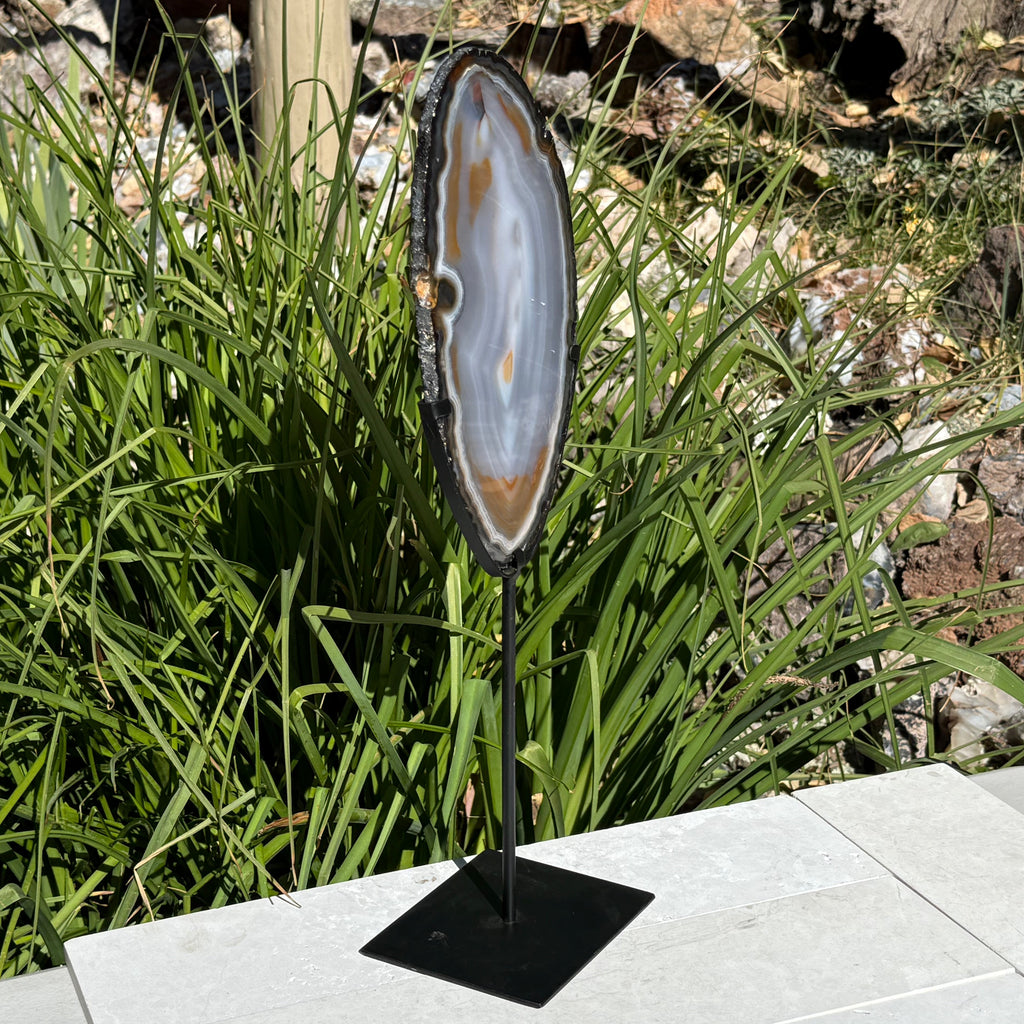 Beautifully Patterned and Banded Brazilian Agate Slice