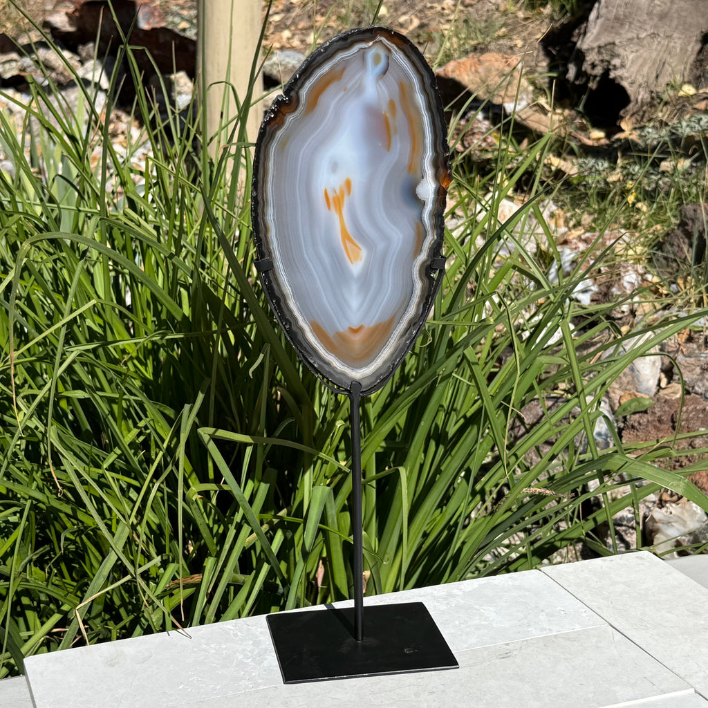 Beautifully Patterned and Banded Brazilian Agate Slice