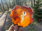 Glowing Crystal Lined Brazilian Agate Slice